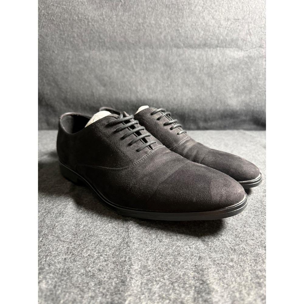 H&M Mens Black Faux Suede Oxford Dress Shoes Size 10